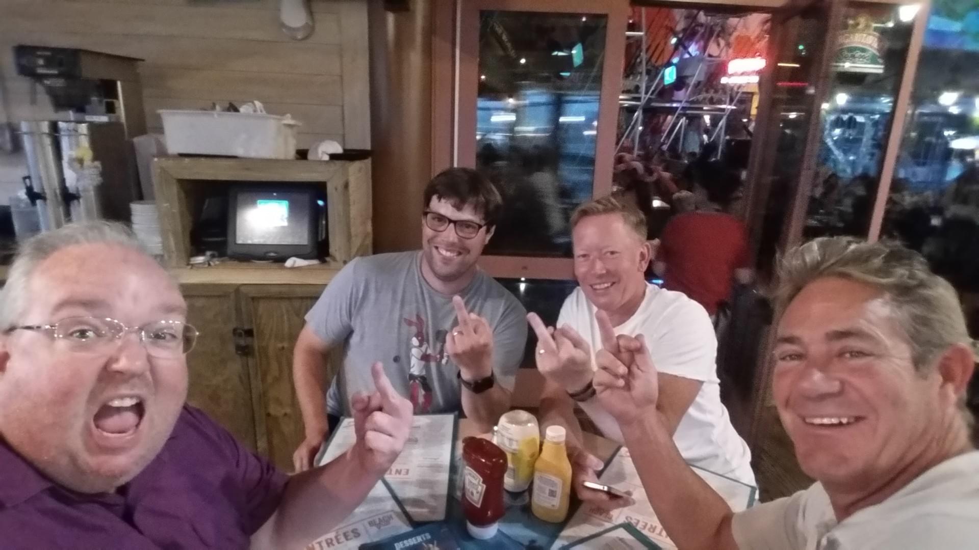 The Gang saluting Scott Cloutier - Allan, Corey, Hans and Neal (Scott missing)